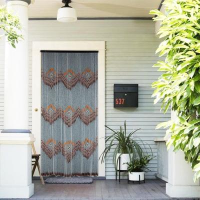 China Bohemian Style Eco-friendly Blackout Natural Hand Made Bamboo Door Curtain for sale