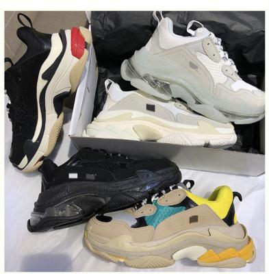 China Trending 2021 Lux Designer Men Famous Brands unisex trending fashion all white triple S sneakers Balanciaga Balencia for sale