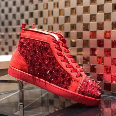 China Fashion Trend Designers High Low Tops Studded Spikes Fashion Black Silver Women Flat Sneaker Party Lovers Size 35-48 for sale