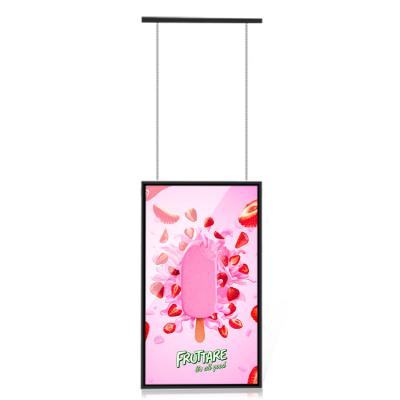 China Hign Indoor Performance Hanging 3000&700nits High Brightness Advertising Screen Double Sides Window Facing Display for sale