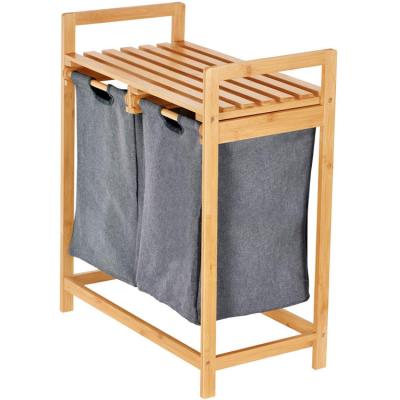 China Amazon Laundry Basket Laundry Basket Storage Rack Single Sustainable Bamboo Laundry Bucket for sale