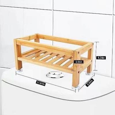 China Wholesale Viable Bamboo Cosmetics Shelf Bathroom Shelf Kitchen Condiment Bottle Organizer Desktop Storage Shelf for sale