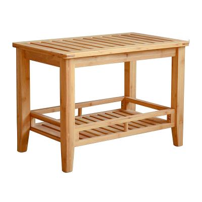 China Home Sustainable Bathroom Wooden Bath Stool Bamboo Wooden Shoe Stool Stool for sale