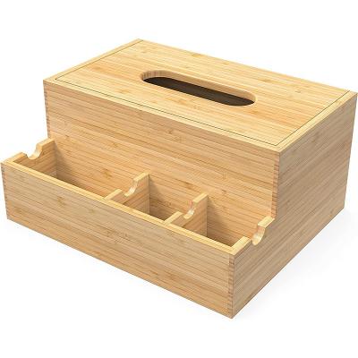 China Novelty single bamboo napkin box living room bedroom restaurant hotel towel suction paper box collection box for sale