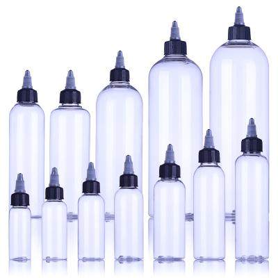 China BEAUTY PACKAGING 1 2OZ 3OZ 4OZ 5OZ 6 8OZ 9OZ 10OZ 16OZ glue plastic bottle with yorker dropper cap PET clear plastic dispensing bottle for sale