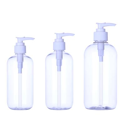 China BEAUTY PACKAGING 250ml 300ml 500ml 8OZ 10OZ 16OZ Clear Screen Printing Cosmetic Lotion Pump PET Makeup Packaging Plastic Bottle for sale