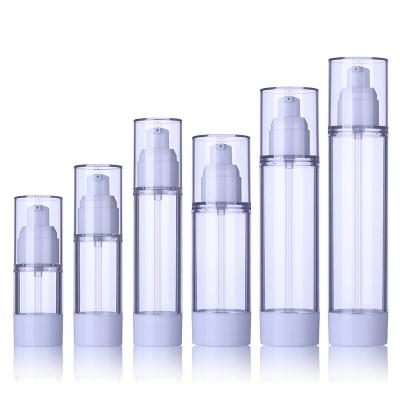 China BEAUTY PACKAGING 15ml 30ml 50ml 80ml 100ml 120ml factory in Clear Cosmetic Pump Plastic Bottle PP PS Stock Lotion Spot Emulsion Airless Spray for sale