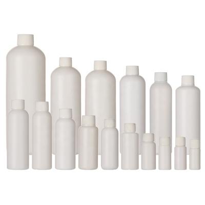 China BEAUTY PACKAGING 10 15 20 30 50 60 80 100 150 200 250 300 450 500 1000ml In Stock Cosmetic Packaging Round White HDPE Plastic Bottle for sale