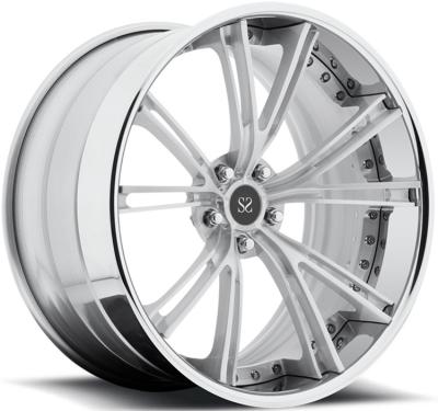 China 20x9 20x10.5 2PC Forged Aluminum Alloy Rims Wheels Custom Chrome 5x120 Tesla Model for sale