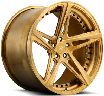 China Satin Gold 2PC Forged Aluminum Alloy Rims Mercedes Benz G350 22x10 for sale