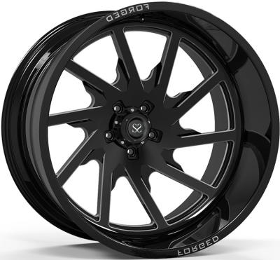 China Off Rad Rims 24x12 and 24x14 Gloss Black Machined Deep Lip Customized 4x4 Wheels Rim for sale