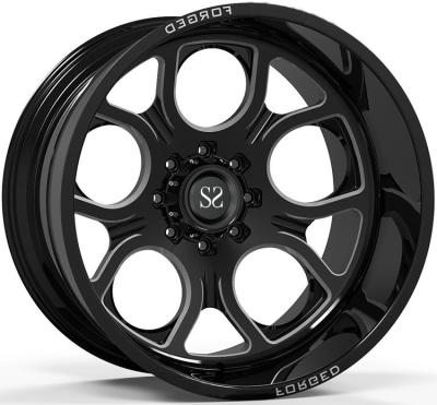 China Off Road  4x4 Wheels 20x10 20x12 20x14 24x12 and 24x14 Gloss Black Deep Dish Rims for sale