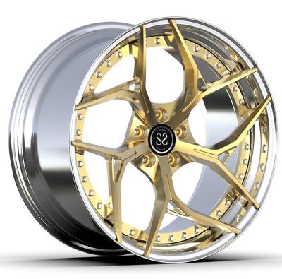 China Fit to Audi RS5 B8 5x112 6061-T6 Aluminum Alloy Rims Custom 2-PC Polish Barrel+Matt Yellow for sale