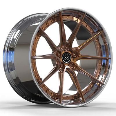 China SSJK2008 Polish Custom Spoke Style 2-PC Forged Wheels 5X114.3 for sale