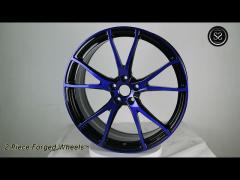 Aluminum Alloy 2 Piece Forged Wheels Staggered Polished High Performance