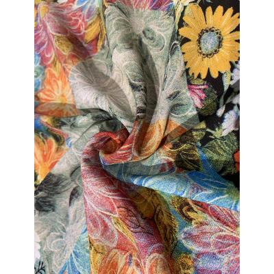 China China Supplier Breathable Highly Cost Effective Customized Victorian Floral Print Chiffon Crepe Jacquard for sale