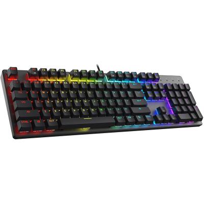 China Anti-ghosting RGB Gaming Customizable Mechanical Keyboard USB Wired 104 Key Aluminum Panel Programming NKRO Software Macro for sale