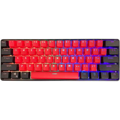 China 61 Key RGB Backlit 60% Silver Pro Gaming Anti-Ghosting Mechanical Keyboard Hot Swappable Gateron Gear Switches PBT Transparent Keytop for sale