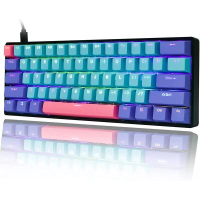 China Anti-Ghosting 60% Custom PBT Color Key Top Switches Hot Switchable Gaming Mechanical Keyboard with Type-C Backlit RGB NKRO Cable for Win/PC/Mac for sale