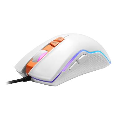 China Hot Seller 7 High Key Factory Sensitivity Custom Software RGB Backlight Macro Wired White Color High End Gaming Mouse for sale