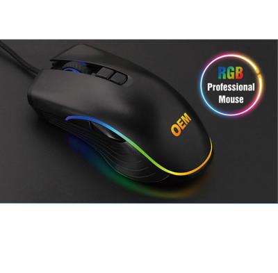 China 2018 High Sensitivity Hit Both Hands RGB Backlit Chromatic Wired Custom Design Optical Logo Gaming Mouse 4800dpi For PC Gamer for sale