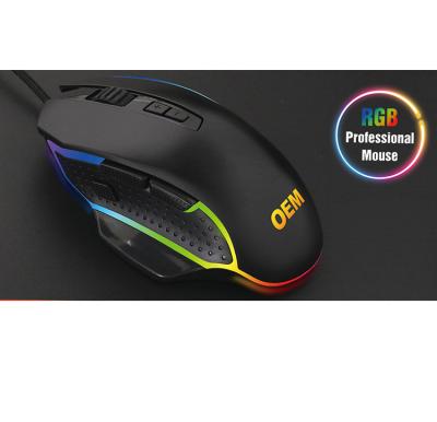 China Hot Selling Factory Price High Sensitivity High Resolution 7d Optical Gaming Mouse For Computer Peripherals RGB Light Mouse Cable Gamer Macro for sale