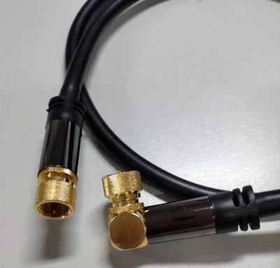 China Multimedia HD TV Coaxial Cable Male To 90 Degree Male RF Satellite Antenna Right Angle Cable for sale