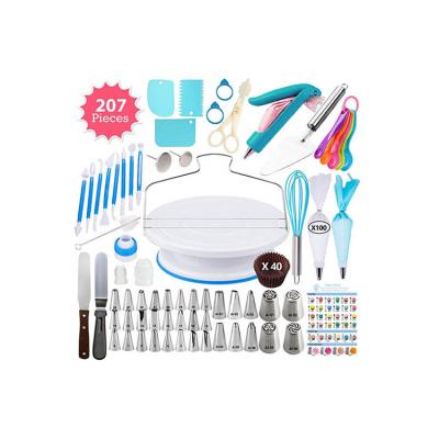 China Hot Viable Selling 207 Pieces Birthday Cake Decorating Stand Tool Kit Cake Stand Decorating Supplies Tool Kit for sale