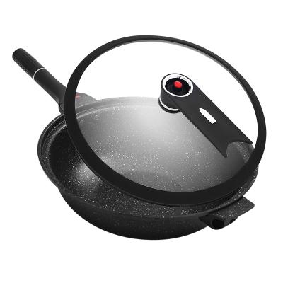 China China Supplier Black Viable Induction Cooker Frying Pan Maifan Stone Pot Non-Stick Iron Granite Cookware Set for sale