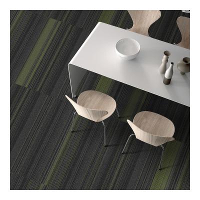 China Long Nylon Carpet Tiles 10x40 Inch Grey With Some Color Line for sale