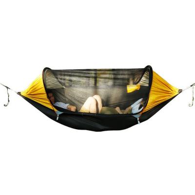 China 2 person 210T tent nylon portable portable outdoor camping parachute nylon hammock with mosquito net for sale