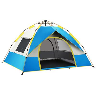 China UV-Resistant Camping Shelter Oxford Waterproof Portable Thickened Tent For 3-4 People Polyester Camping Folding Tents for sale