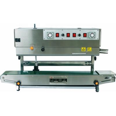 China GARMENT FRM-980LW Vertical Type Solid-inker Continuous Sealer Plastic Bag Sealing Machine for sale