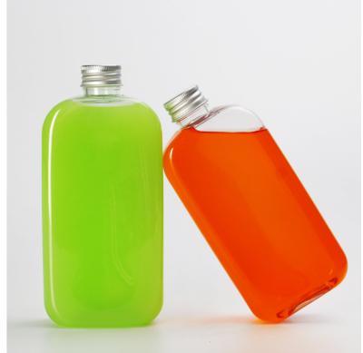 China Single Wall Custom Disposable Transparent PET Juice Bottle Food Grade Beverage Dish 400ml for sale