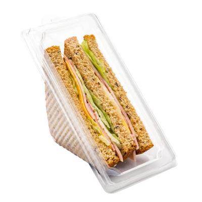 China Recycled Materials Plastic Clamshell Food Box Wedge Packaging Take Out Triangle Sandwich Box for sale