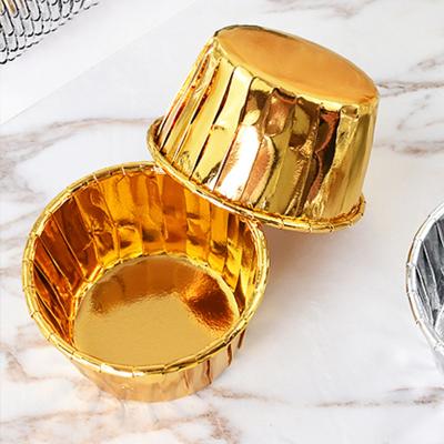 China Disposable Gold Aluminum Foil Tip Cupcake Cupcake Liners Disposable Ramekin Cups Aluminum Pan Ramekin Holders Little Baking Cups for sale