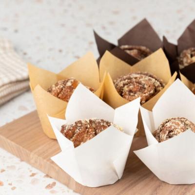 China Tulip Baking Paper Cups Extra Oil Proof Mini Muffin Cupcake Liners Disposable Holder Wrappers Large for sale