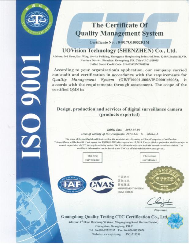 Quality Management System - UOVision Technology (Shenzhen) Ltd