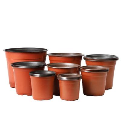 China CLASSIC Double Color Nursery Plastic Soft Flower Pot For Garden And Home for sale