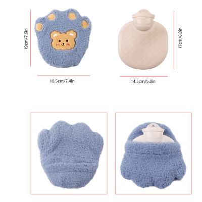 China Reusable Pocket Cute Portable Winter Plush Bag Winter Plush Bag Cute Cartoon Hand Warmer 350Ml Cartoon Hand Warmer Injection Rinse Bottle for sale