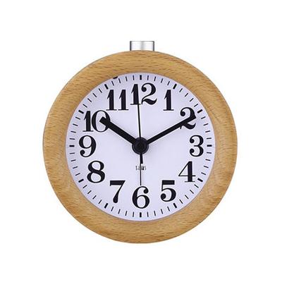 China Antique Style Wooden Alarm Clock Small Silent Log Clock Desk Alarm Clock With Lamp Wall Watches Home Decor for sale