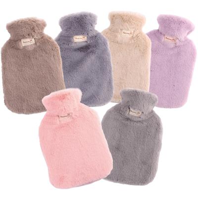 China Safety Hot Water Bottle Heater Water Bag Soft Fur Electric Refill Durable Rechargeable Durable Heater for sale