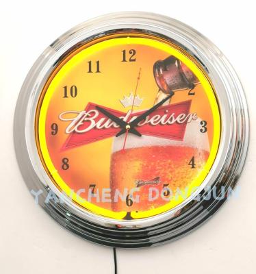 China Simple 18inch Neon Lamp Radio Wall Clock Neon Lamp for sale