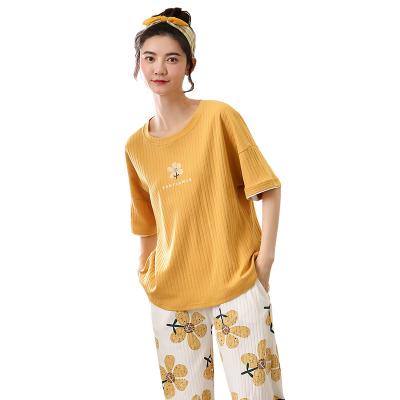 China High-quality Hot-selling summer breathable no ball pajamas two-piece women's advanced pajamas for woman for sale