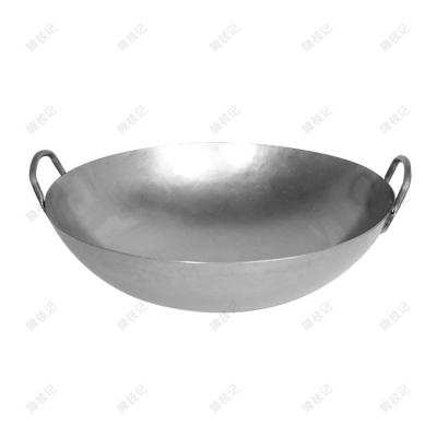 China Factory Sustainable Kitchen Chinese Cooked Iron Casserole Cooking Wok Carbon Steel Wok for sale