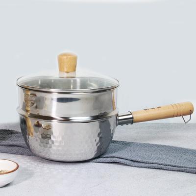 China 3 Pieces Workable Wok Pan And Pot Supplier 304 Stainless Steel Soup And Stock Pots Steamer Pot for sale