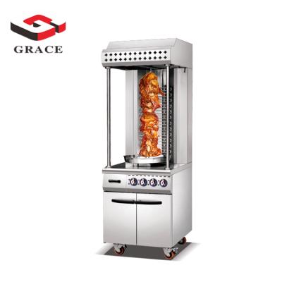 중국 Automatic Rotary Free Standing Electric Single Skewer Doner Kebab Machine Shawarma Machine With Cabinet 판매용