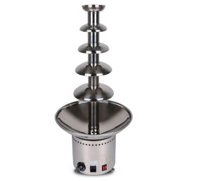 China 304 Stainless Steel 5 Tiers Commercial Electric Stainless Steel Chocolate Fondue Fountain Sales for sale