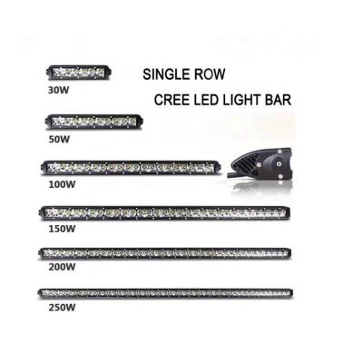 China Housing: Die-Cast Aluminum 100W, 150W 200W, 250W Barra LED 4X4 Black Single Row Off Road LED Light Bar For ATV Car Off-Road Truck for sale