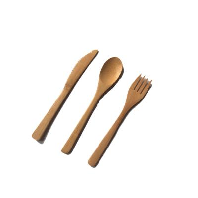 China Eco-friendly bamboo fork spoon and knife set travel sets bamboo feeding spoon 16 cm for sale for sale